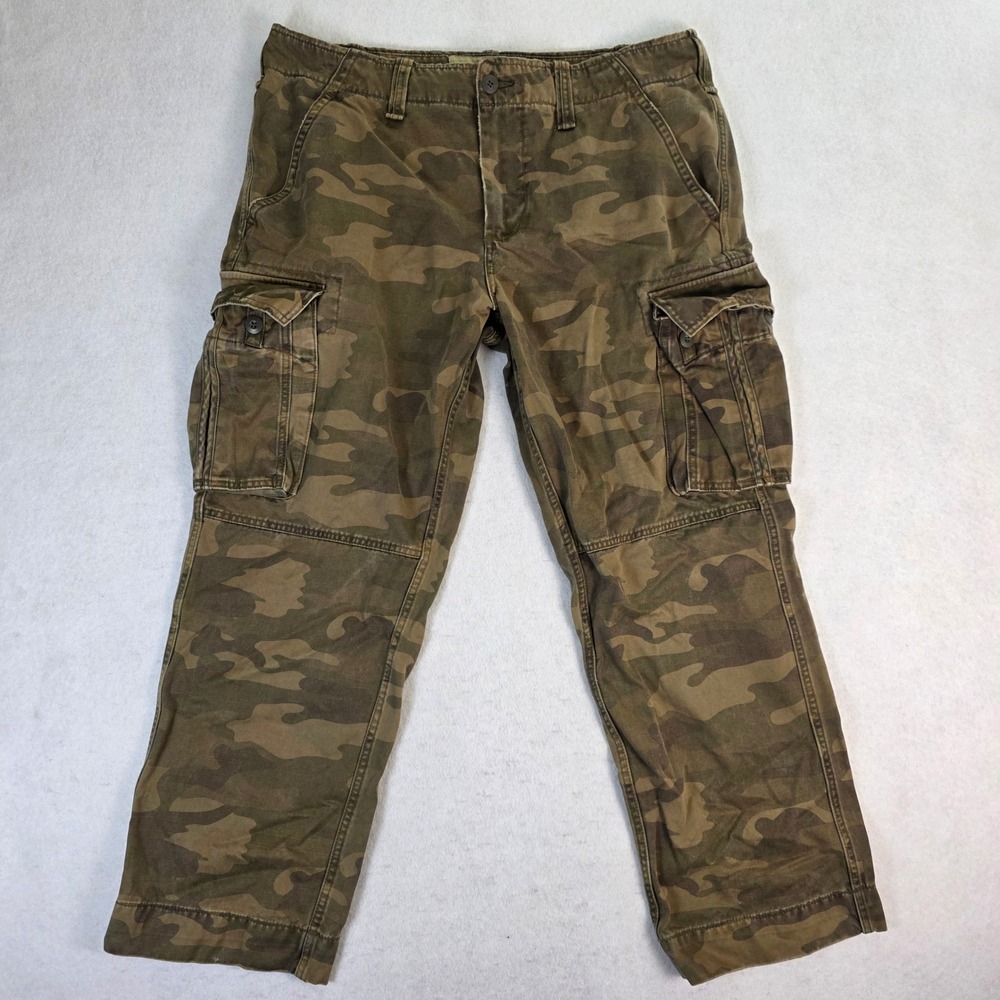 No Boundaries Mens 38x30 Cargo Pants Camouflage Green Excellent Heavy Twill Camo